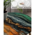 thumbnail image 3 of Abstract Marble Stone Texture Fitted Round Tablecloths Elastic Edged Table Covers 55"-60",Gold Green White Crack Art Waterproof Dining Room Table Cloth for Kitchen Holiday Party Tables Decor, 3 of 6