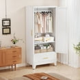 thumbnail image 4 of Ero 70.87"H Tall Metal Armoire Wardrobe Storage Closet Cabinet with Hanging Rod ,Mirror and 1 Drawer, 4 of 6