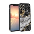 thumbnail image 1 of Compatible with iPhone 12 Pro Phone Case, Black-And-White-Golden-Marble Case Silicone Protective for Teen Girl Boy Case for iPhone 12 Pro, 1 of 1