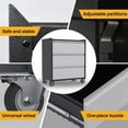 thumbnail image 6 of AOBABO Steel Rolling Tool Storage Chest 3 Drawer Cabinet, Black/Grey, 6 of 8