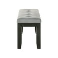 thumbnail image 3 of Furniture 1Pc Contemporary Style Bench Gray Fabric Upholstery Tufted Tapered Wood Legs Bedroom Living Room Dining Room Furniture Wheat Charcoal FinishFurniture, 3 of 5