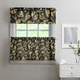 thumbnail image 2 of Boho Bloom Curtains 24 Inch Short - 3 Panel Rustic Farmhouse Set with Vintage Wildflower Print, Rod Pocket Kitchen Window, 2 of 6