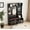 Black, variant on Multi-purpose Hallway Hall Tree with Removable Linen Cushioned Entryway Bench, Coat Rack, Storage Shelves, and DIY Pegboard,for Hallways, Living Room, Black