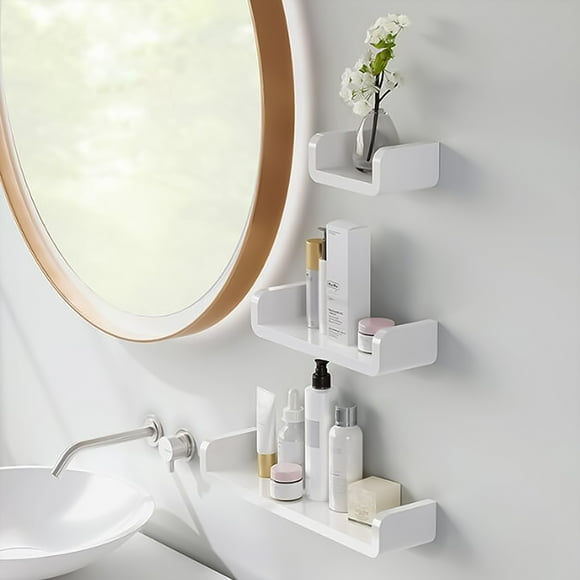 SuoKom Floating Shelves U-Shaped Wall Shelf For Bedroom Bathroom Living Room Kitchen White Shelves 3 Sizes Organization And Storage On Clearance