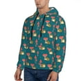 thumbnail image 3 of Rateoe Frog and Mushrooms Pattern Mens Hoodie, Pullover Hooded Sweatshirt, Kangaroo Pocket Hoodie Ideal for Daily Wear, Travel and Home-3X-Large, 3 of 7