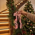 thumbnail image 6 of Hovilon 2pcs Christmas Wreath Bows, Red Polyester Ribbon Decoration for Front Door Tree Topper Wall Party Supply, Durable Holiday Bow for Indoor Outdoor Home Garden New Year Eve Decoration, 6 of 6