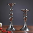 thumbnail image 4 of pitrice Long Stand Metal Candle Tea Light Holder Candlestick Flower Vase Silver-M, 4 of 6