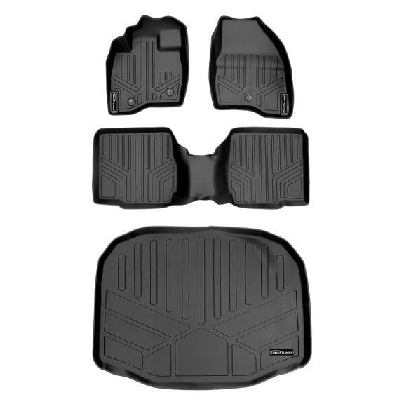 SMARTLINER 3 Rows Custom Fit Floor Liners Compatible with 2011 - 2014 Ford Explorer 7 Passenger (Gasoline | Fits bucket seats with center console)