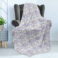 thumbnail image 4 of Crane Soft Flannel Fleece Throw Blanket, Japanese Style Animal and Flower Composition on Lavender Toned Background Oriental, Cozy Plush for Indoor and Outdoor Use, 50" x 70", Multicolor, by Ambesonne, 4 of 5