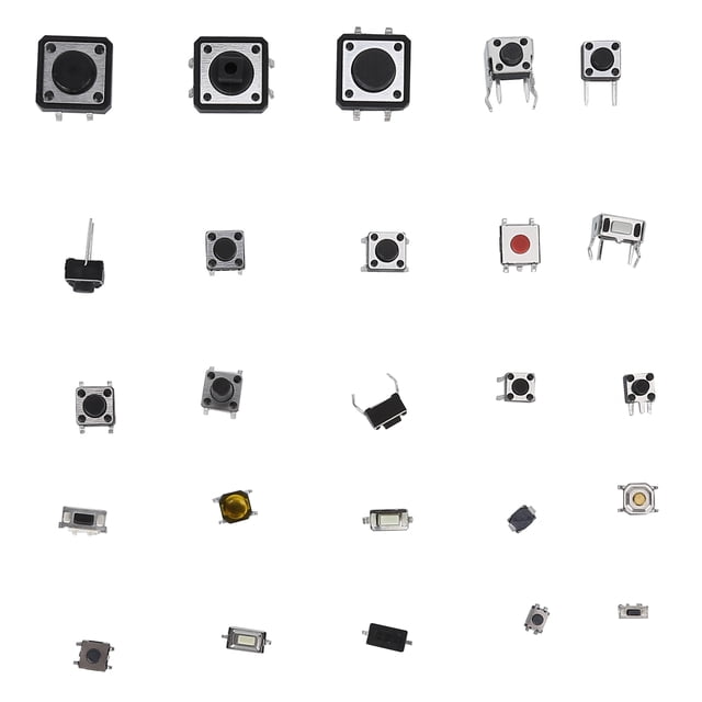 Kit surtido de interruptores de botón táctiles Bling Bling 12 V 50 mA 125 piezas