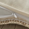 thumbnail image 3 of FY FIBER HOUSE Pack of 2 Farmhouse Decorative Throw Pillow Covers, Faux Burlap Linen Trimmed Tailored Edges Cushion Cover Pillowcases for Couch, Sofa, Decor, Bedroom, White 20 x 20 inches, 3 of 5