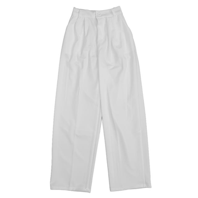 Pantalones de vestir Nikou de pierna recta y cintura alta color blanco talla M