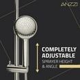 thumbnail image 6 of Heavy Rainfall Stainless Steel Shower Bar with Hand Sprayer in Brushed Nickel, 6 of 9