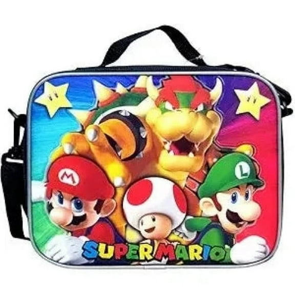 SUPER MARIO BROS SUPER BOWSER LUNCH BAG FOR KIDS! - Mario, Luigi, Toad, Bowser Design Lunch Box for School