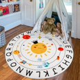 thumbnail image 1 of Kids Rug,4ft/120cm Washable Nursery Rug,Soft Plush Educational Circle Rug,Non-Slip Solar System Alphabet Rug for Classroom playroom Bedroom Kids Room Decor, 1 of 5