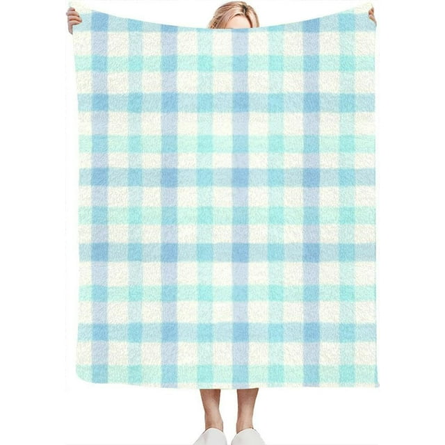 Check Throw Blanket for Couch Bed Soft Cute Fleece Fuzzy Spring Summer Throw Blankets Cozy Living Room Throw Blanket for Chair