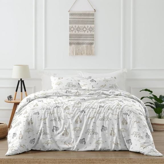 Sweet Jojo Designs Serengeti Animals Multicolor Full/Queen Bed Comforter 3 Piece Bedding Set - 3 Piece