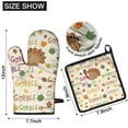 thumbnail image 6 of Happy Thanksgiving Turkey Fall Leaves Kitchen Oven Mitt and Pot Holder Sets 2 Pcs for Baking, Cooking and Grilling, Heat Resistant Up To 392 °F, 6 of 7