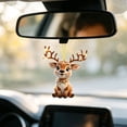 thumbnail image 5 of Hyknon Cute Acrylic Christmas Ornaments Pendant, Clear 2D Flat Festive Decor with Hanging Rope, Thick Reindeer Rearview Mirror Pendant, Portable Hanging Decor for Xmas Tree Car Backpack Holiday Gifts, 5 of 7