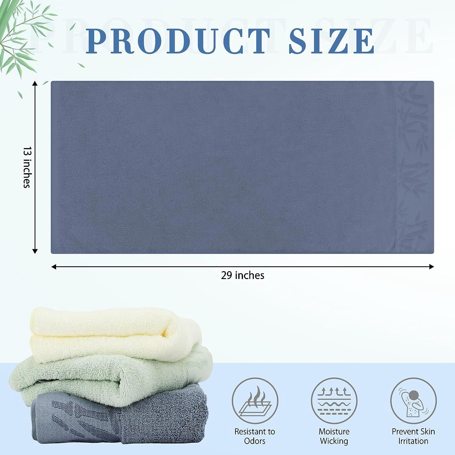 SEISSO Hand Towels 6 Pack,Soft Viscose Made from Bamboo Hand Towel, Highly Absorbent & Quick Drying Decorative Hand Towels for Bathroom, Multipurpose Use for Face,Spa,Salon Towels, 13x29 inches, Blue