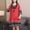 Red, variant on Women's Boho Ethnic Nightgowns Half Sleeve Loose Soft Sleepwear Summer Retro Floral Printed Lounge Dress for Ladies