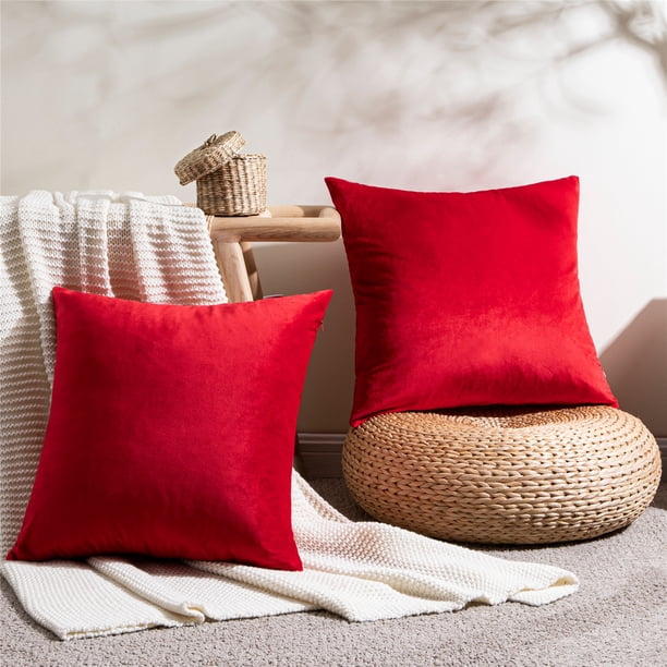 Topfinel Soft Velvet Decorative Throw Pillow Covers Solid