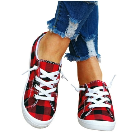 

f21 Women s Canvas Shoes Vulcanize Soft Womens Autumn Loafers Flat Shoes Sneakers Women Loafers And Slip On Shoes Size 8 Red Wide