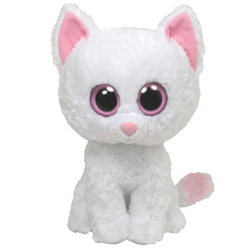 TY Beanie Boos - CASHMERE the White Cat (Solid Eye Color) (Medium - 9