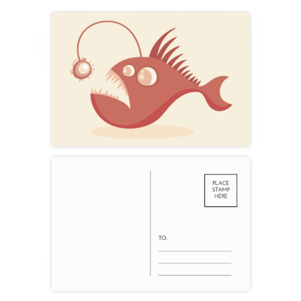 cute cartoon fish illustration postcard set birthday mailing thanks greeting card
