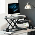 thumbnail image 3 of VIVO Black 26" Height Adjustable Standing Desk Monitor Riser Sit Stand Tabletop, 3 of 9