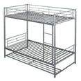 thumbnail image 3 of SESSLIFE Twin Over Twin Bunk Bed, Sturdy Metal Bunk Bed with Storage Shelf, Suitable for Bedroom, Dorm, Mattress Foundation, No Box Spring Needed, 3 of 10