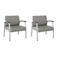 thumbnail image 1 of Pemberly Row Set of 2 Waiting Room Guest Chairs in Light Gray Vinyl, 1 of 10