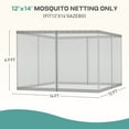 thumbnail image 4 of Aoodor Universal 12 x 14 ft. Gazebo Replacement Mosquito Netting Screen 4-Panel Sidewalls with Double Zipper for Patio Backyard Deck and Lawns (Only Netting), 4 of 9