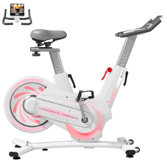 ZAZARI Magnetic Exercise Bike with 350 lbs Weight Capacity and Silent Belt Drive
