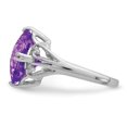 thumbnail image 4 of Auriga 925 Sterling Silver Rhodium Plated Amethyst Engagement Ring Size 7 for Women, 4 of 6