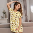 thumbnail image 3 of Naloa Cute Yellow Duck Print Women Nightgowns,Womens Loungewear,Short Sleeve Sleepwear,Comfy Ladies Nightdress, 3 of 6