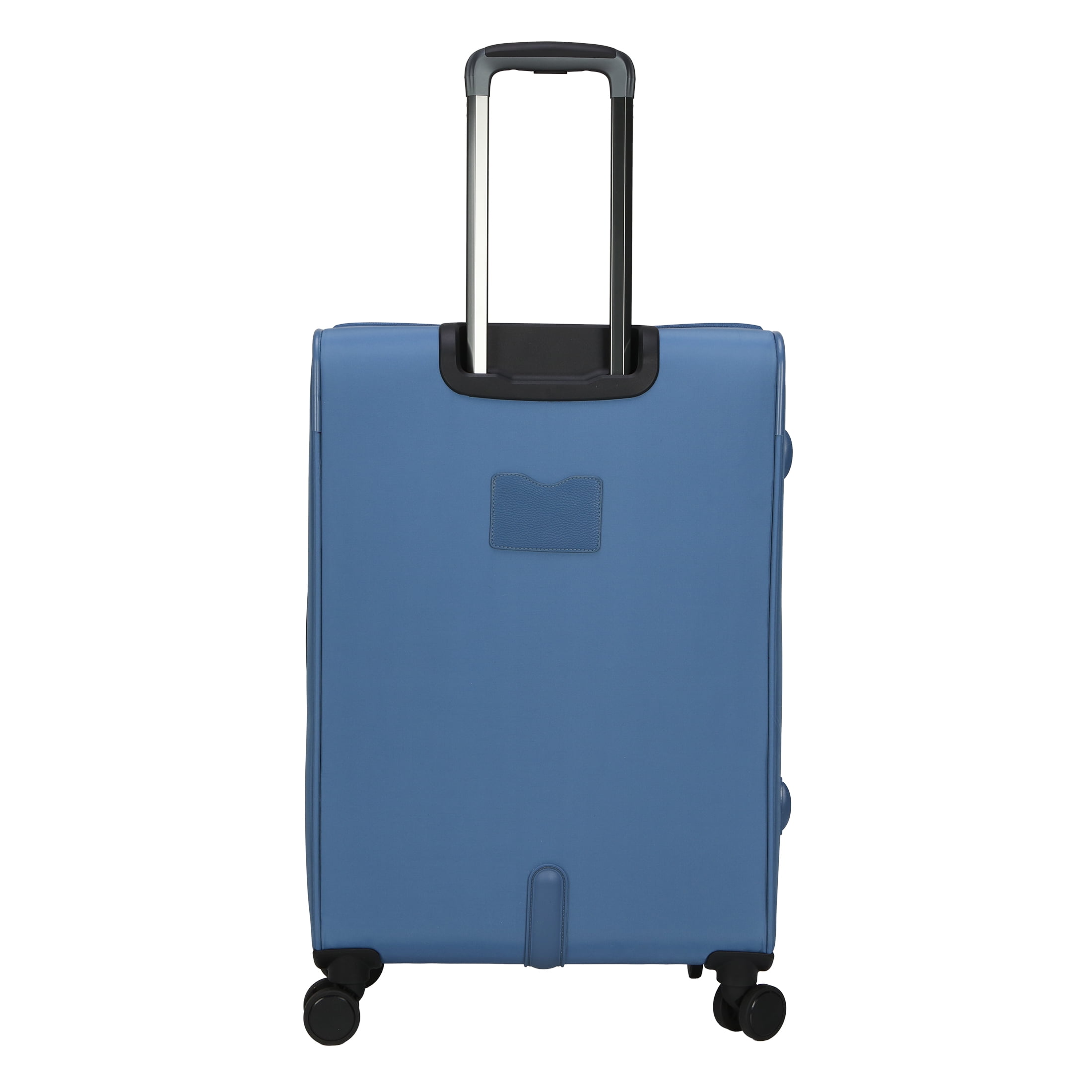 btL 24-inch Checked Expandable Nylon Softside Checked Upright Luggage With 360-Spinner Wheels and Divider Pockets, Blue Shadow