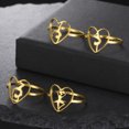 thumbnail image 2 of Deng Anillo de acero inoxidable con forma de coraz贸n para mujer, sortija de bailarina de Ballet, gimnasia r铆tmica, equipo deportivo, joyer铆a Para Hija, 2 of 2