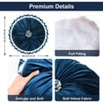 thumbnail image 4 of Ice Flower Velvet Pleated Round Pumpkin Floor Pillow Series Decorative Throw Pillow, 15" x 15" Round, Blue, 4 of 9