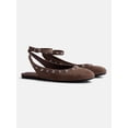 thumbnail image 2 of No Boundaries Women’s Faux Suede Ankle Ballet Flats, 2 of 5