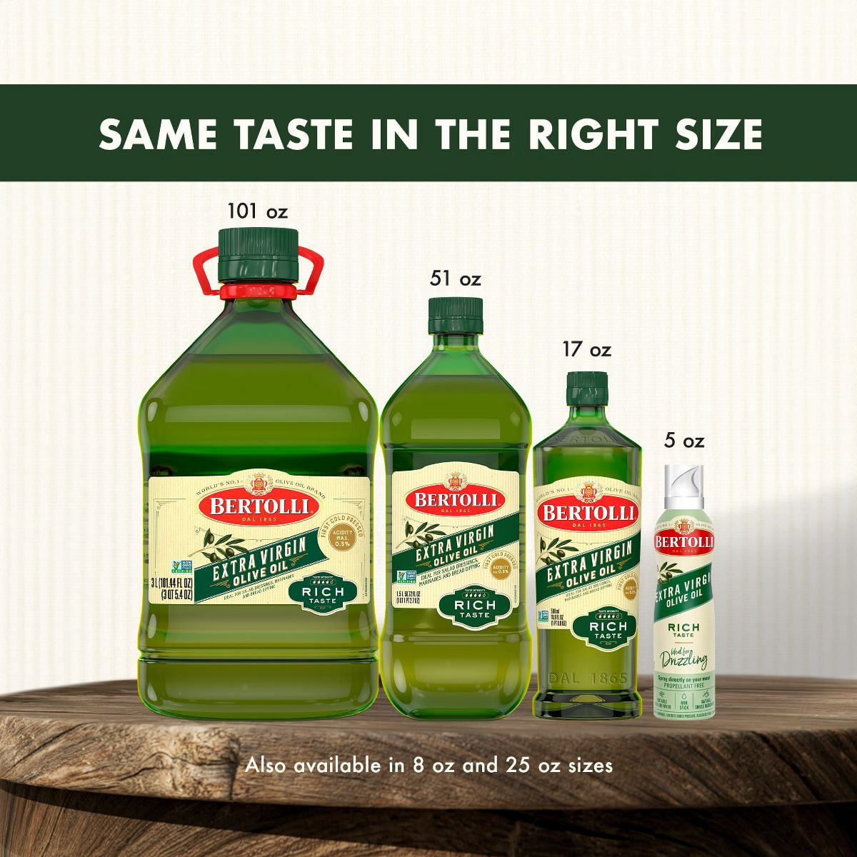 Bertolli Extra Virgin Olive Oil Rich Taste - 25.36 fl oz - Pack of 2