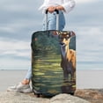 thumbnail image 7 of Susaid Peaceful Deer Lily Pond Print Elastic Washable Suitcase Cover with Hidden Zipper, Fits 18-32 Inch Luggage for Protection During Travel-Medium, 7 of 7