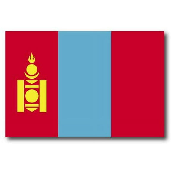 Mongolia Mongolian Flag Car Decal - 3" x 5"