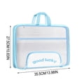 thumbnail image 3 of Large Capacity Mesh Zipper File Bag Portable Handheld Document Organizer Transparent Storage Pouch Subject Classification Folder Durable Waterproof Bag For Office School Travel Use, 3 of 8