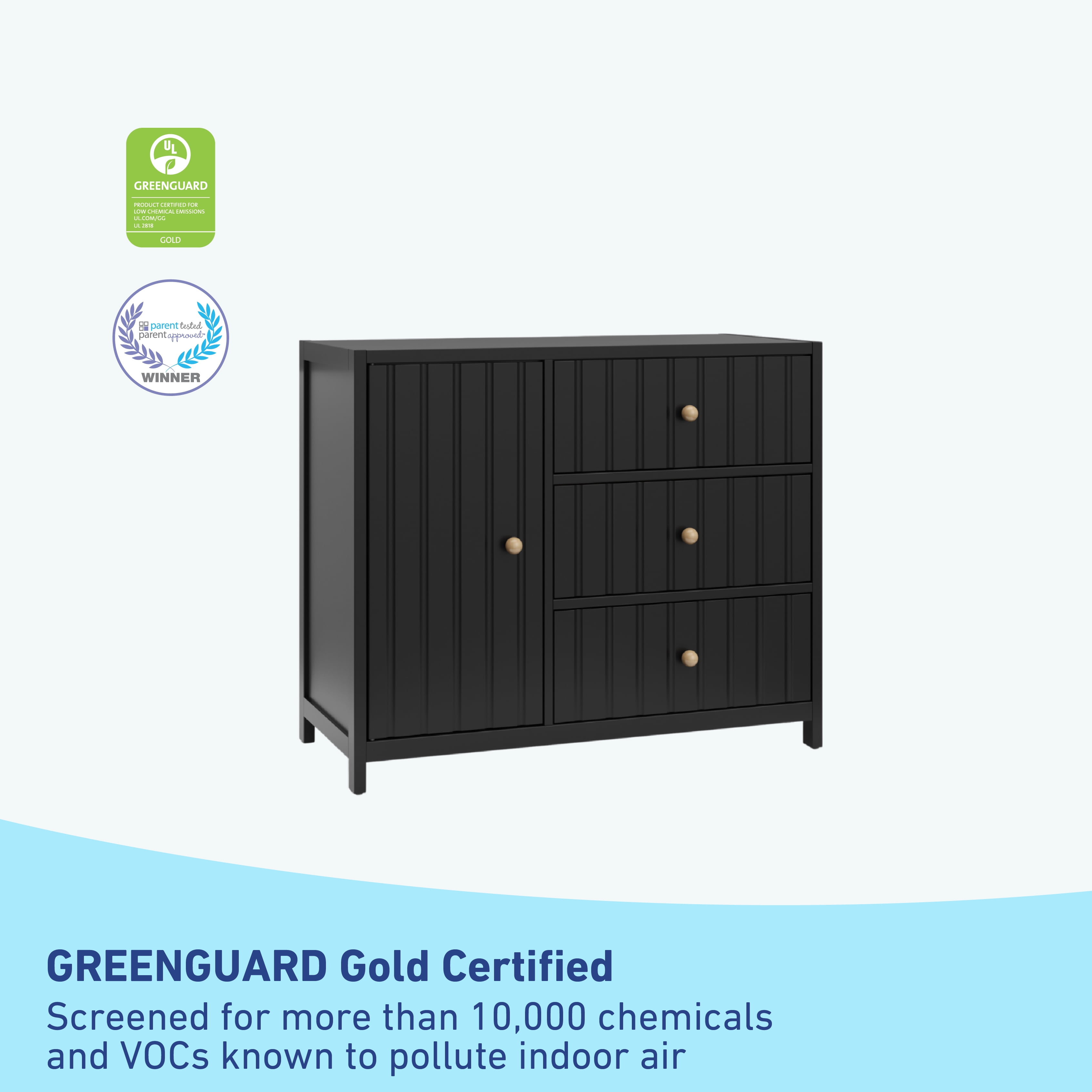 Graco Teddi 3 Drawer Nursery Combo Dresser, Black