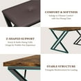 thumbnail image 3 of Rectangular Dining Table Set for 4, Farmhouse Table Set with 2 Upholstered Benches,3 Piece Dining Table Set for Restaurant, Apartment,Kitchen,Dining Room,Wooden Metal,Industrial Table, 3 of 6