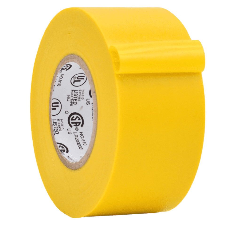 WOD Tape Yellow Electrical Tape General Purpose 1.5 in. x 66 ft. High