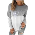 thumbnail image 1 of WEAIXIMIUNG T-Shirts Graphiques pour Femmes, Mode Amusante, Col Rond, Manches Longues, Dégradé, 1 of 8