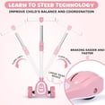 thumbnail image 6 of Eotvia Kids Scooter with LED Lighted Wheels, 3 Adjustable Height Handlebars and Foldable Seat - Sit or Stand Ride, Lean-to-Steer & Widen Anti-Slip Deck, Scooters for Kids 3 YO & up, Pink, 6 of 8