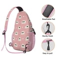 thumbnail image 3 of Sling Backpack,Pink Halloween Ghosts Sling Bag with Water Bottle Holder,Waterproof Sling Bag for Men/Women with Headphone Jack for Hiking,Travel, 3 of 6